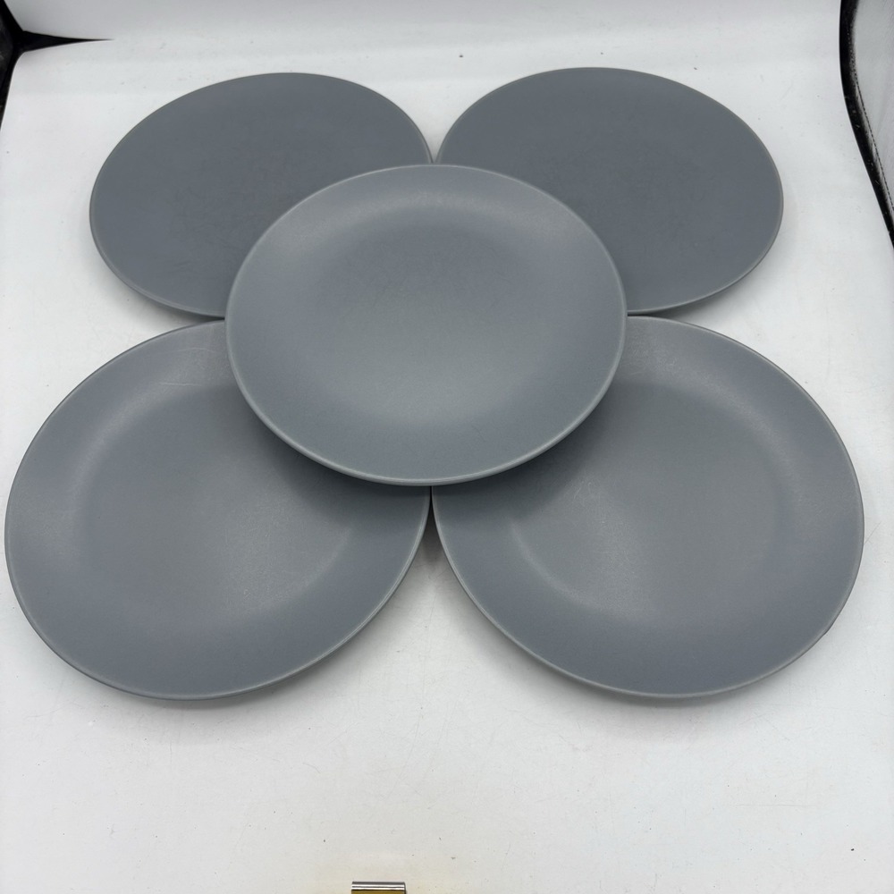 IKEA Salad Plates 12011 Blue Gray 7.8" Stoneware Lot Set of 5